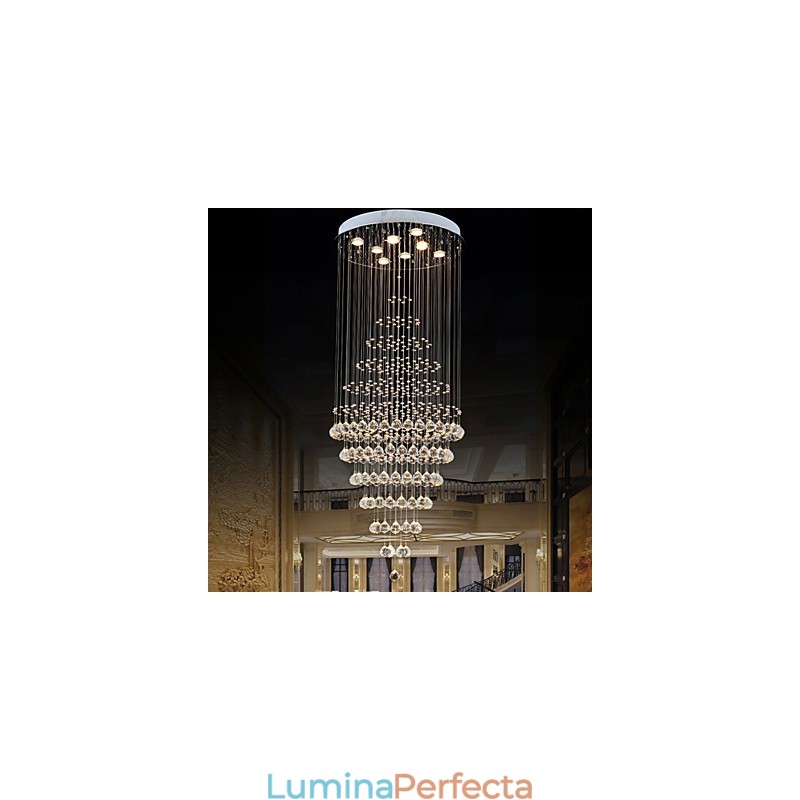 Candelabru de cristal modern Iluminat suspendat Lampă de plafon cu 8 becuri H180CM