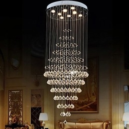 Candelabru de cristal modern Iluminat suspendat Lampă de plafon cu 8 becuri H180CM
