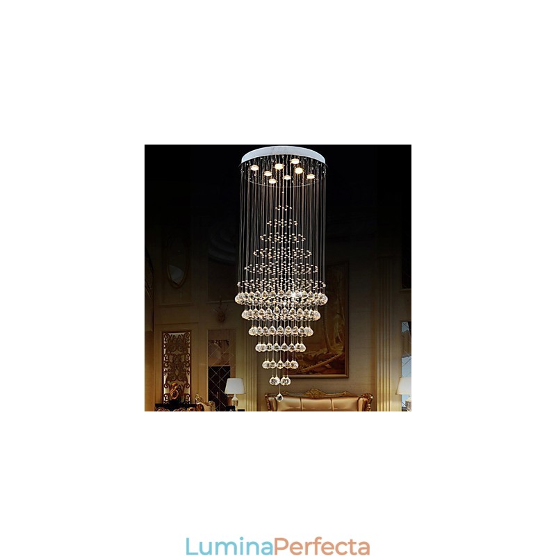 Candelabru de cristal modern Iluminat suspendat Lampă de plafon cu 8 becuri H180CM
