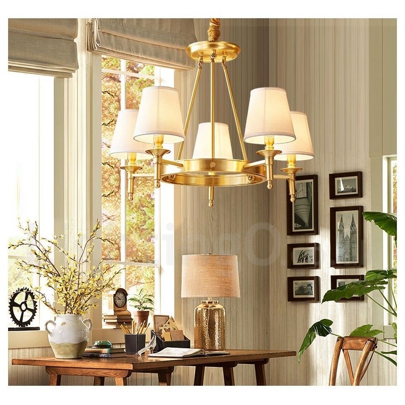 Candelabru rotund din alamă pură pandantiv tradițional clasic