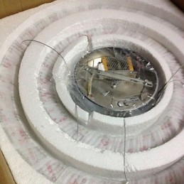 Lămpi suspendate Plafoniera Candelabru Iluminat Rotund 4 Inele Inel mare Cristal de chihlimbar și alte cristale transparente