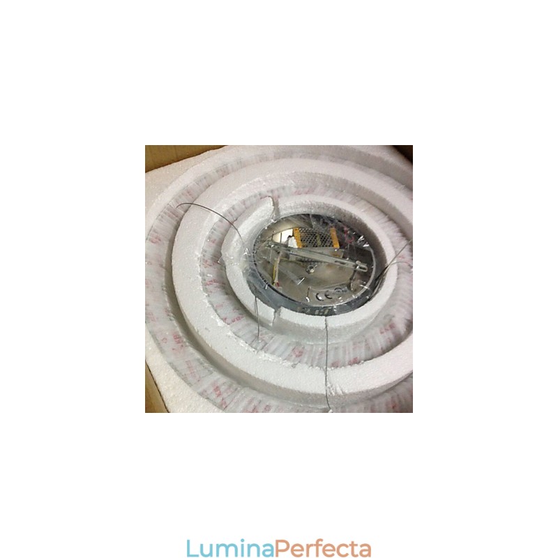 Lămpi suspendate Plafoniera Candelabru Iluminat Rotund 4 Inele Inel mare Cristal de chihlimbar și alte cristale transparente