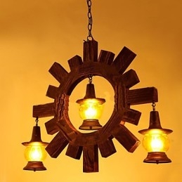 Candelabru din lemn antic American Country Iiving lampă lampă