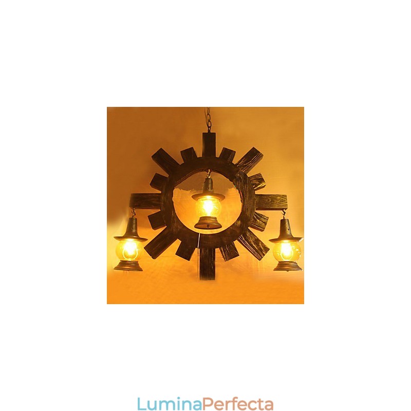 Candelabru din lemn antic American Country Iiving lampă lampă