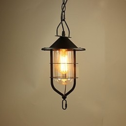 Lampă suspendată din metal cu tablou rustic vintage garaj