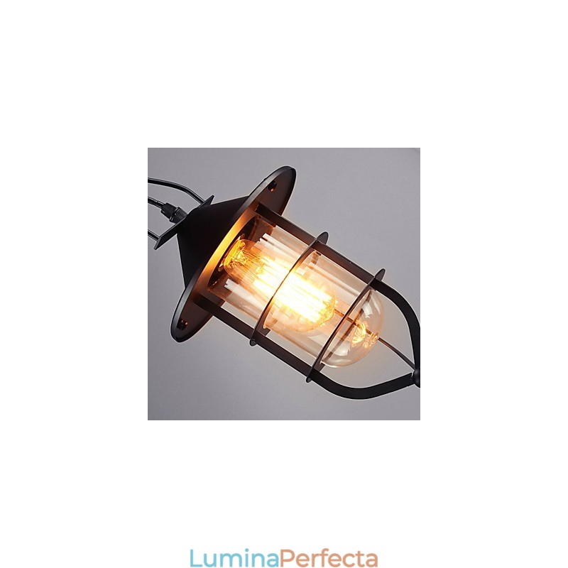 Lampă suspendată din metal cu tablou rustic vintage garaj