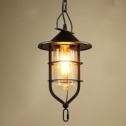 Lampă suspendată din metal cu tablou rustic vintage garaj