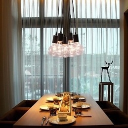Modern Home 7 Head Edison Lampă suspendată cu bile de sticlă