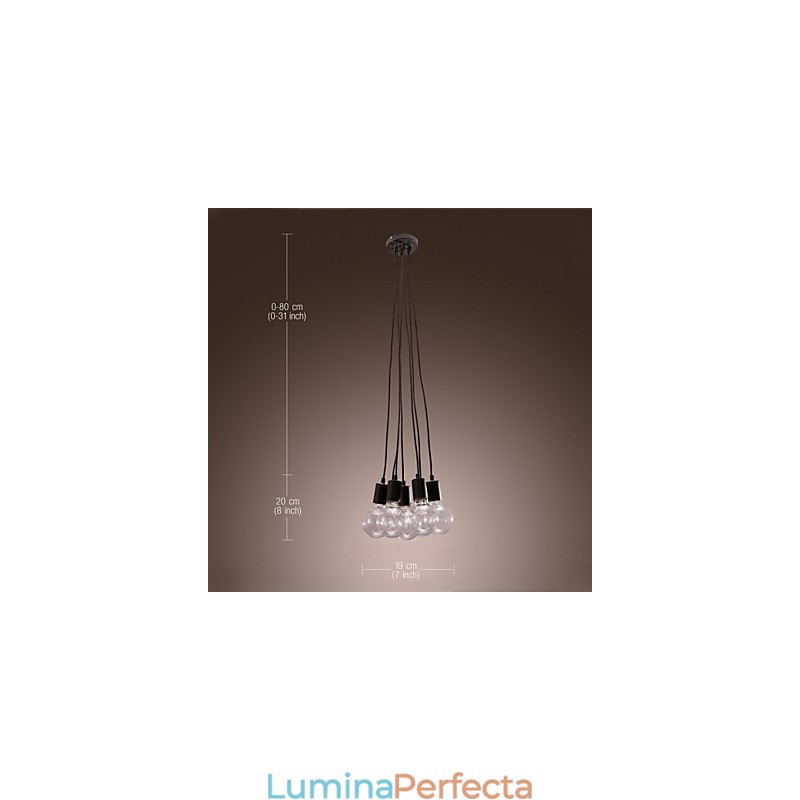 Modern Home 7 Head Edison Lampă suspendată cu bile de sticlă