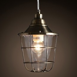 Lampă suspendată din metal galvanizat în stil retro