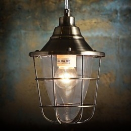 Lampă suspendată din metal galvanizat în stil retro