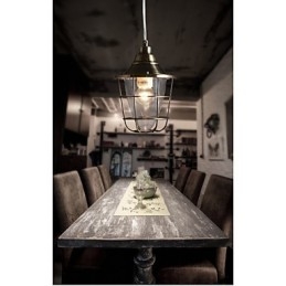 Lampă suspendată din metal galvanizat în stil retro