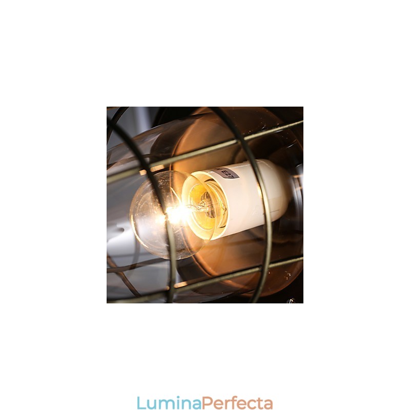 Lampă suspendată din metal galvanizat în stil retro