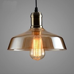 Lampă suspendată din sticlă cu iluminare retro