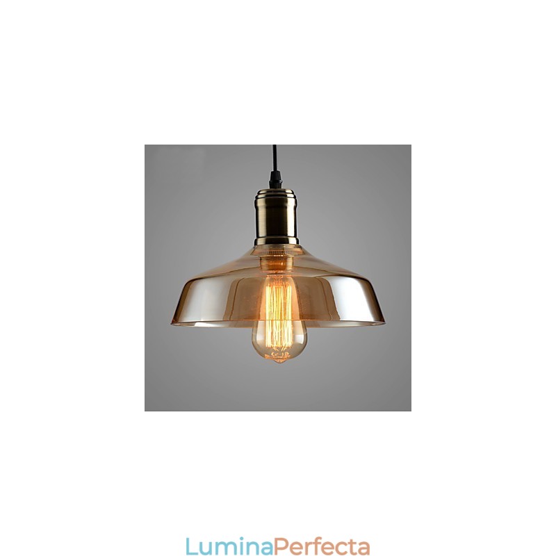 Lampă suspendată din sticlă cu iluminare retro