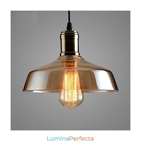 Lampă suspendată din sticlă cu iluminare retro