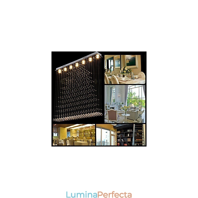 K9 Crystal Pendant Lampă suspendată din sârmă Candelabru Iluminat Plafoniera Cafenea de interior