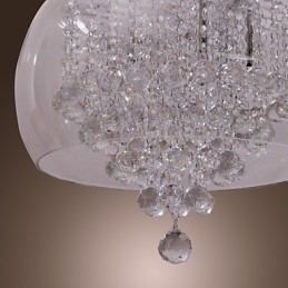 Lampă artistică de cristal cu 6 lumini și abajur din sticlă