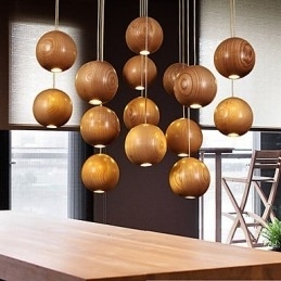 Lampe suspendate Mini Style Lantern Lemn Bambus