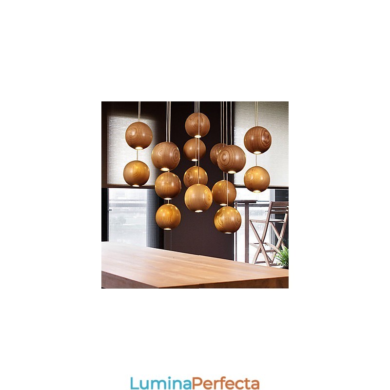 Lampe suspendate Mini Style Lantern Lemn Bambus