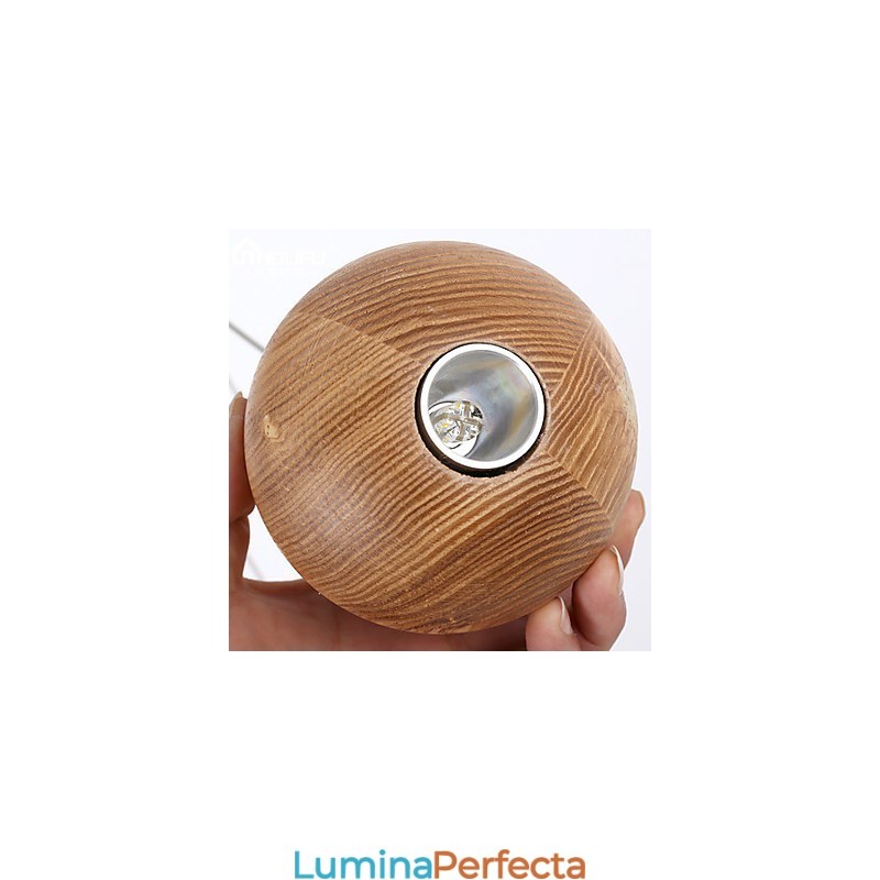 Lampe suspendate Mini Style Lantern Lemn Bambus