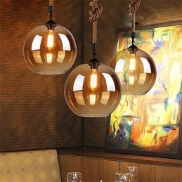 Loft American Rope Lumini retro Lumini Pendant Sticlă