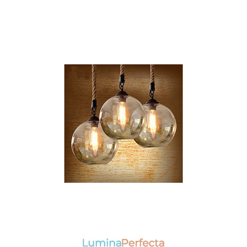 Loft American Rope Lumini retro Lumini Pendant Sticlă
