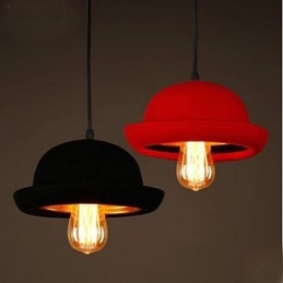 Candelabru Hat Pendant Cafe Design Negru