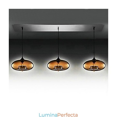 Lampă suspendată modernă din sticlă cu 3 lumini în design maro Bubble Lampă suspendată modernă din sticlă cu 3 lumini în design maro Bubble
