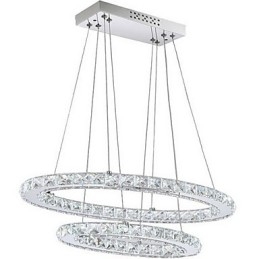 Lampă suspendată modernă din cristal cu inel dublu oval pt