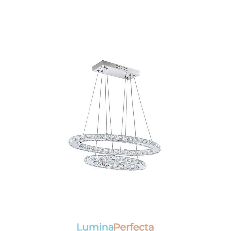 Lampă suspendată modernă din cristal cu inel dublu oval pt
