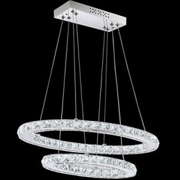 Lampă suspendată modernă din cristal cu inel dublu oval pt