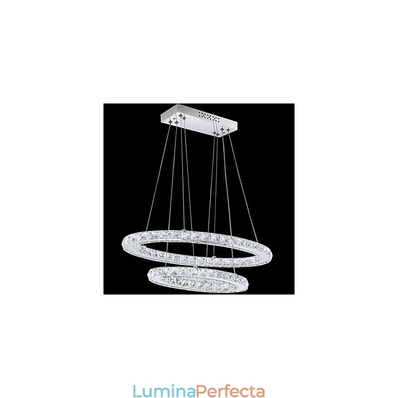 Lampă suspendată modernă din cristal cu inel dublu oval pt