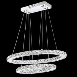 Lampă suspendată modernă din cristal cu inel dublu oval pt