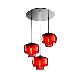 Lampă suspendată modernă din sticlă cu 3 lumini în design transparent pentru sticlă