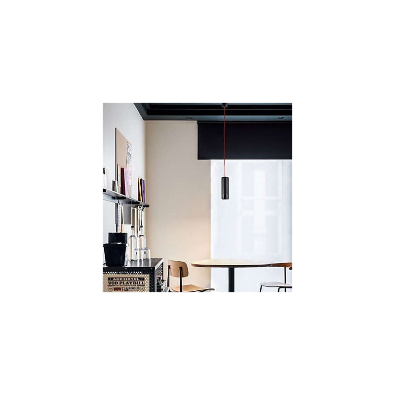 Lampă suspendată Mini cu 1 lumină anodizat negru cu aluminiu
