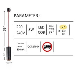 Lampă suspendată Mini cu 1 lumină anodizat negru cu aluminiu
