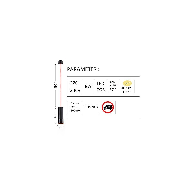 Lampă suspendată Mini cu 1 lumină anodizat negru cu aluminiu