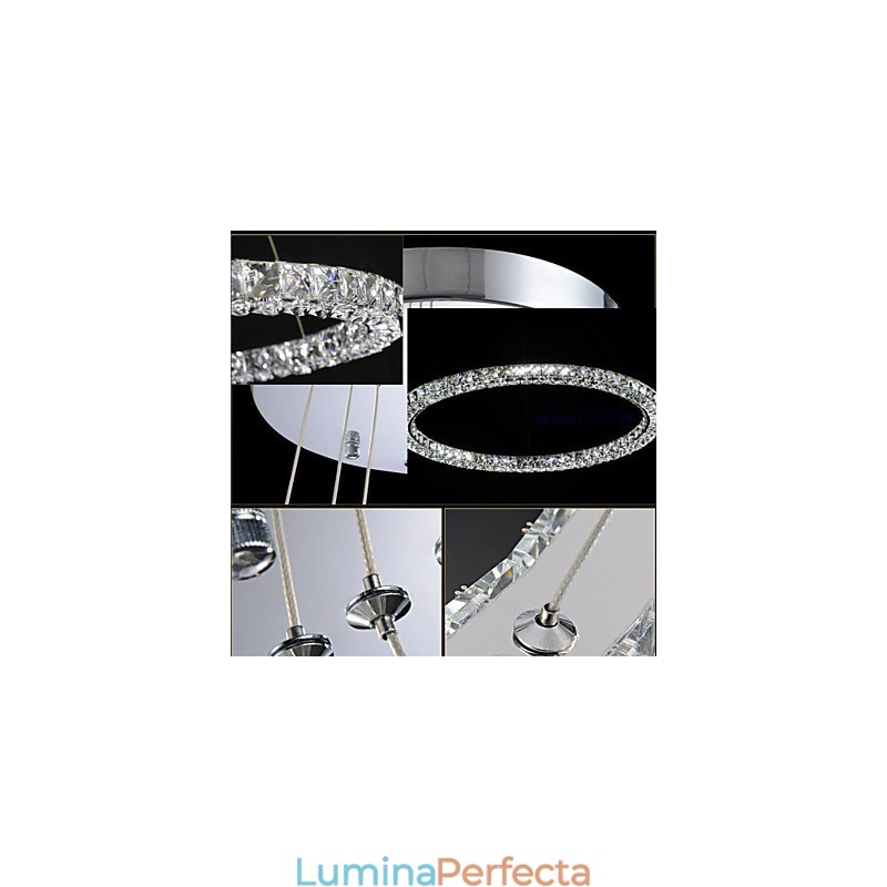 Iluminat cu pandantiv din cristal Modern Single D40CM Trei laturi K9 Plafoniere din cristal pentru interior Corpuri de iluminat