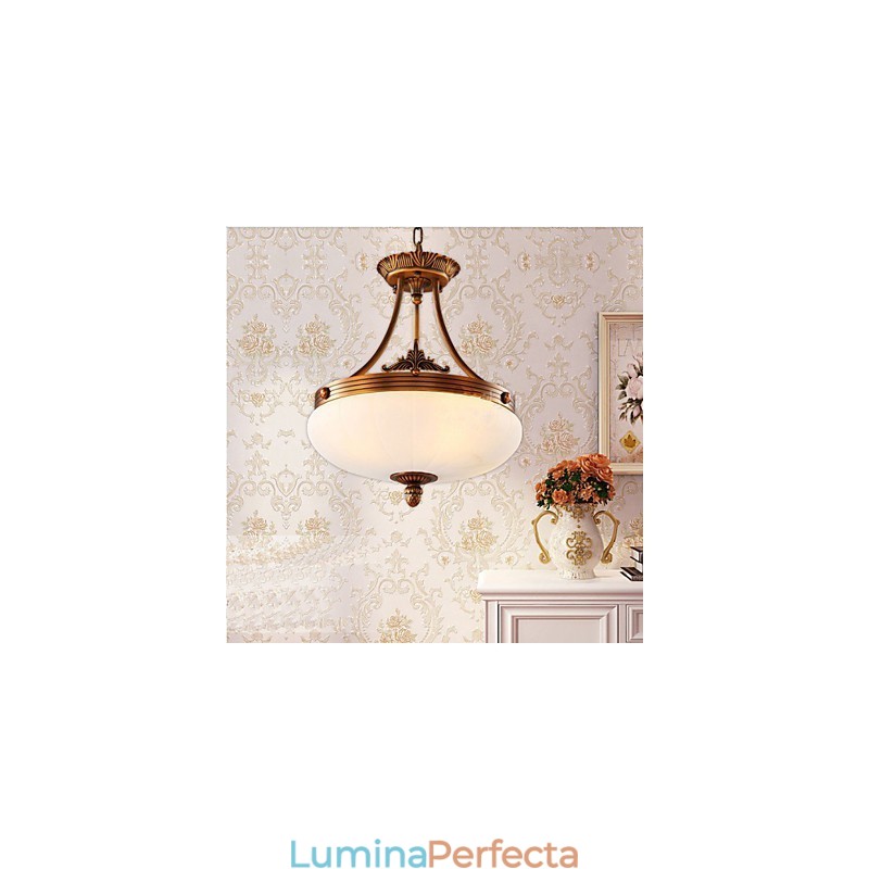 Lampă de marmură europeană Lustre de cupru
