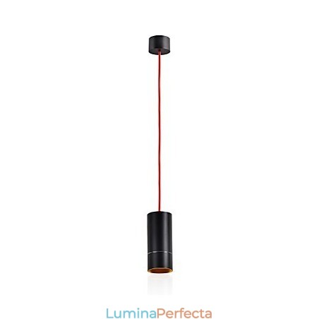 Lampă suspendată Mini cu 1 lumină anodizat negru cu aluminiu