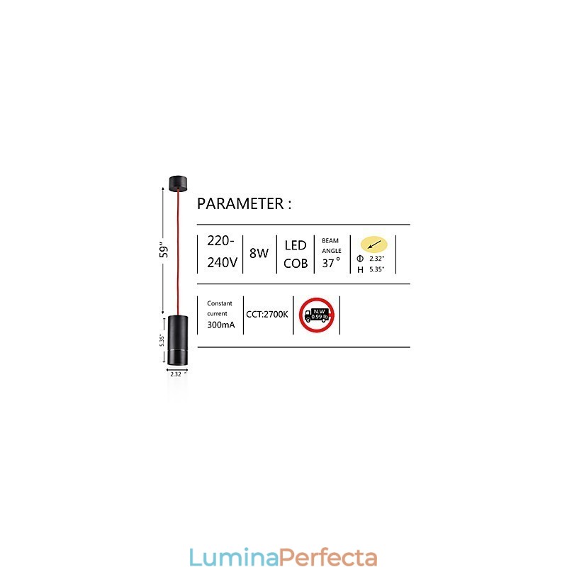 Lampă suspendată Mini cu 1 lumină anodizat negru cu aluminiu