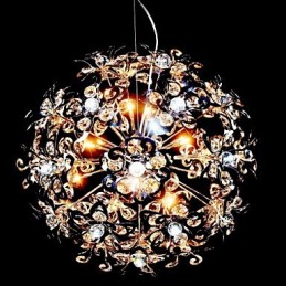 Lampă suspendată modernă și contemporană din cristal cromat