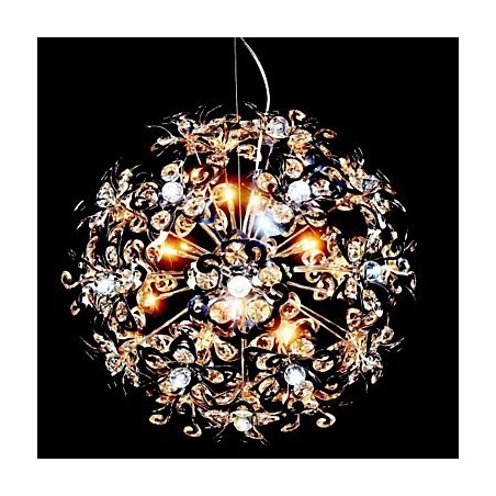 Lampă suspendată modernă și contemporană din cristal cromat