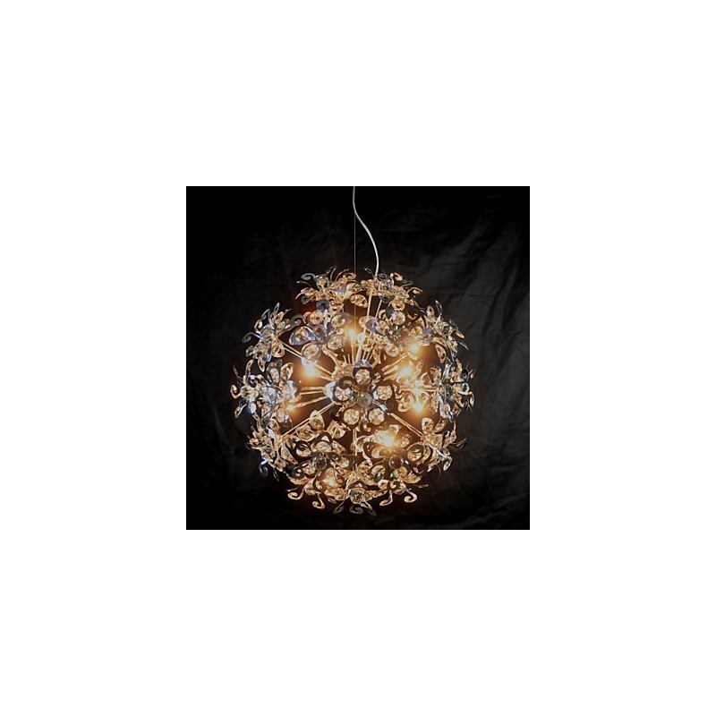 Lampă suspendată modernă și contemporană din cristal cromat