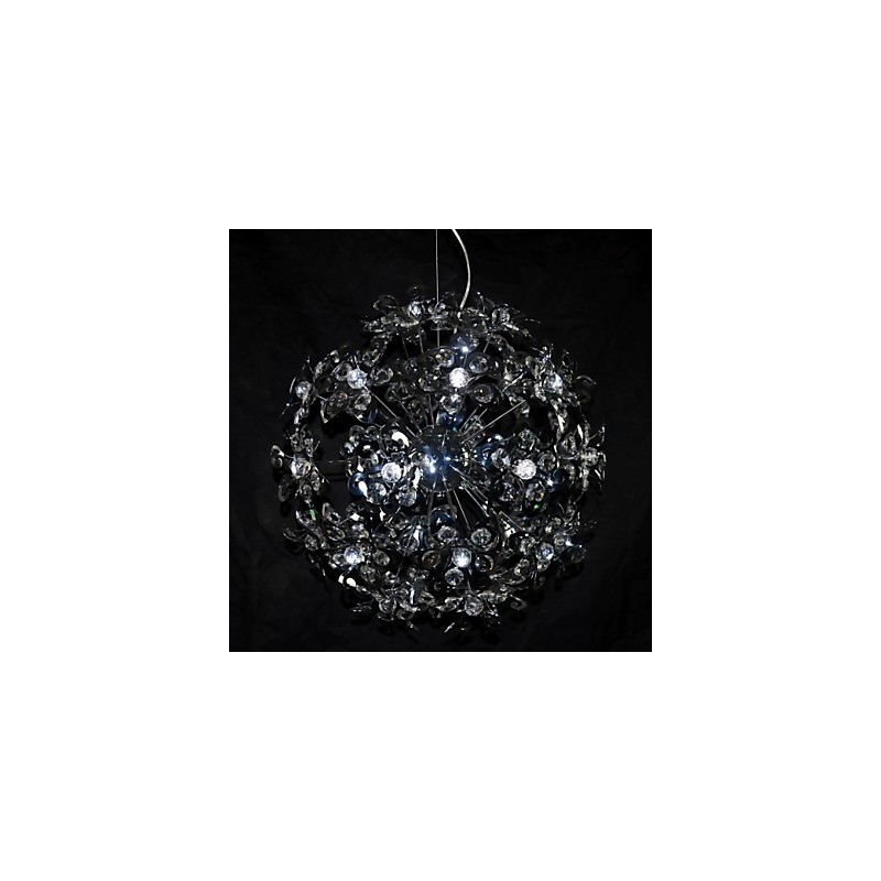 Lampă suspendată modernă și contemporană din cristal cromat