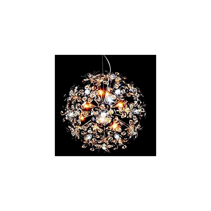 Lampă suspendată modernă și contemporană din cristal cromat