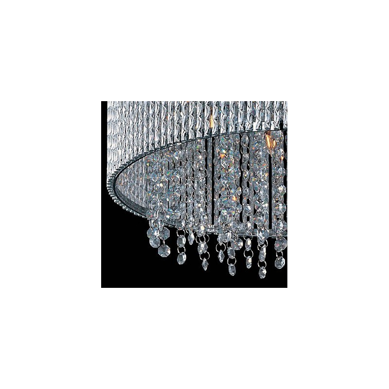 Lampă suspendată din cristal cu 7 lumini în formă de cilindru