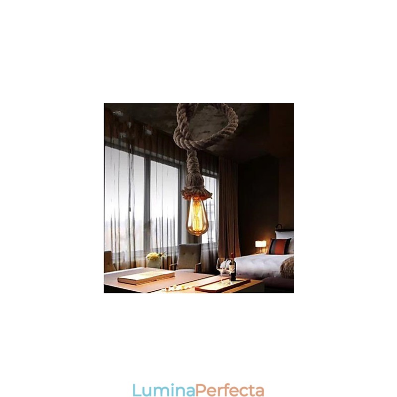 Candelabru creativ din funie de cânepă