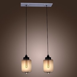 Lampă suspendată modernă din sticlă cu 2 lumini în design transparent pentru sticlă